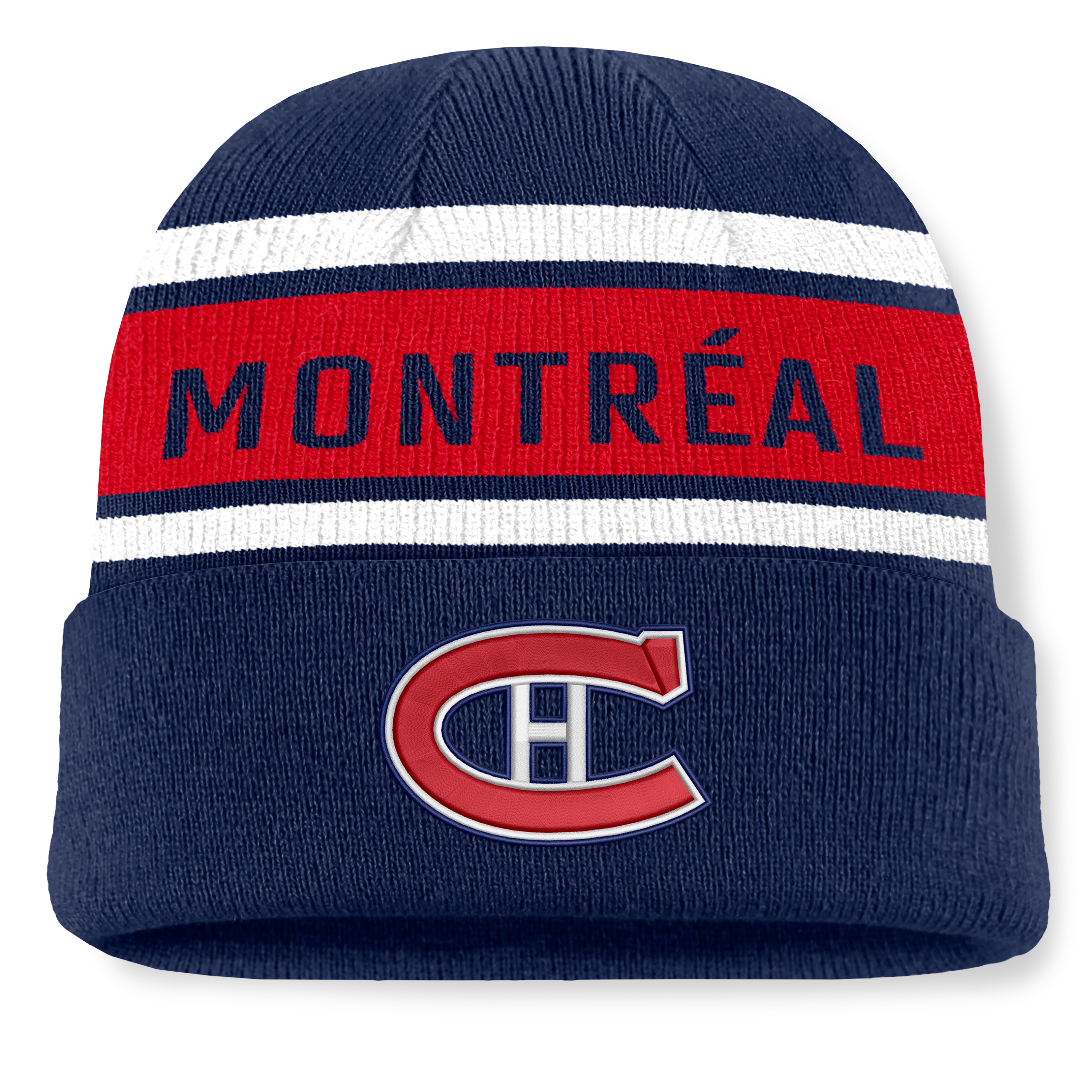 Men's Fanatics Navy/Red Montreal Canadiens Heritage Cuffed Knit Hat