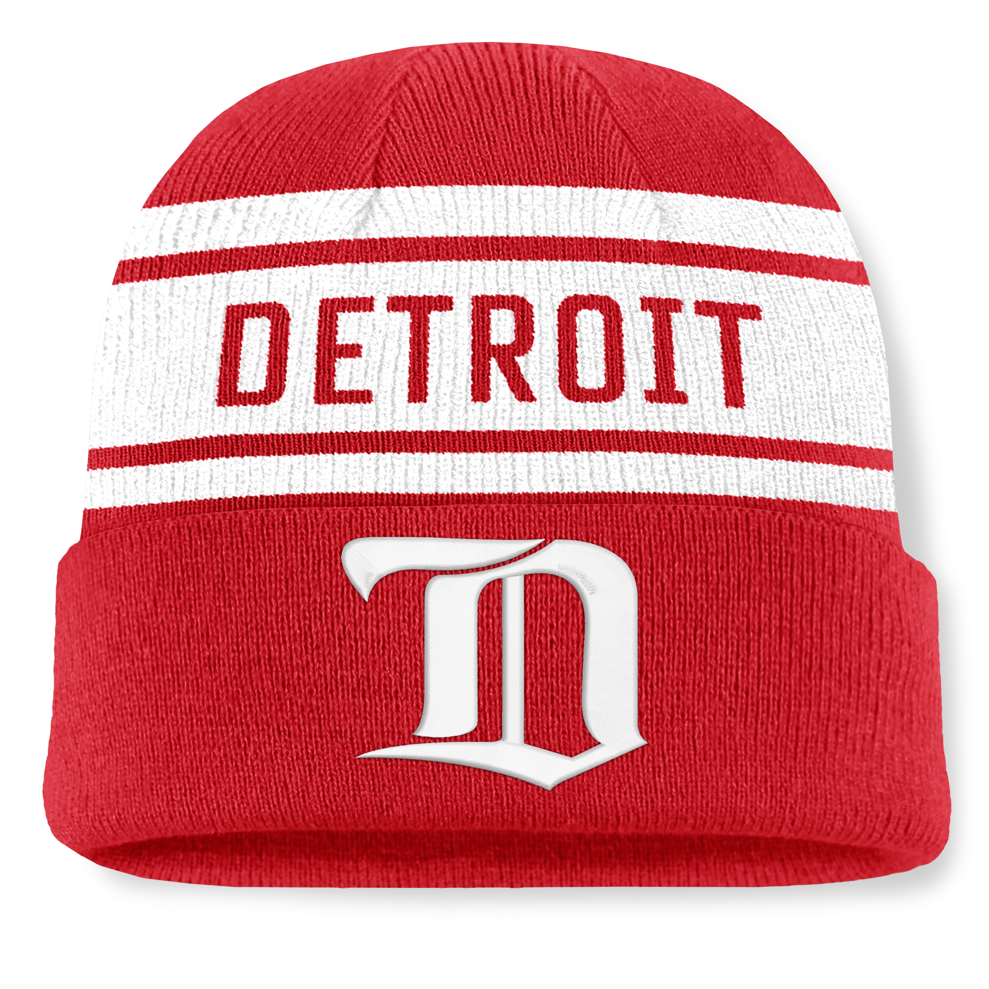 Men's Fanatics Red/White Detroit Red Wings Heritage Cuffed Knit Hat