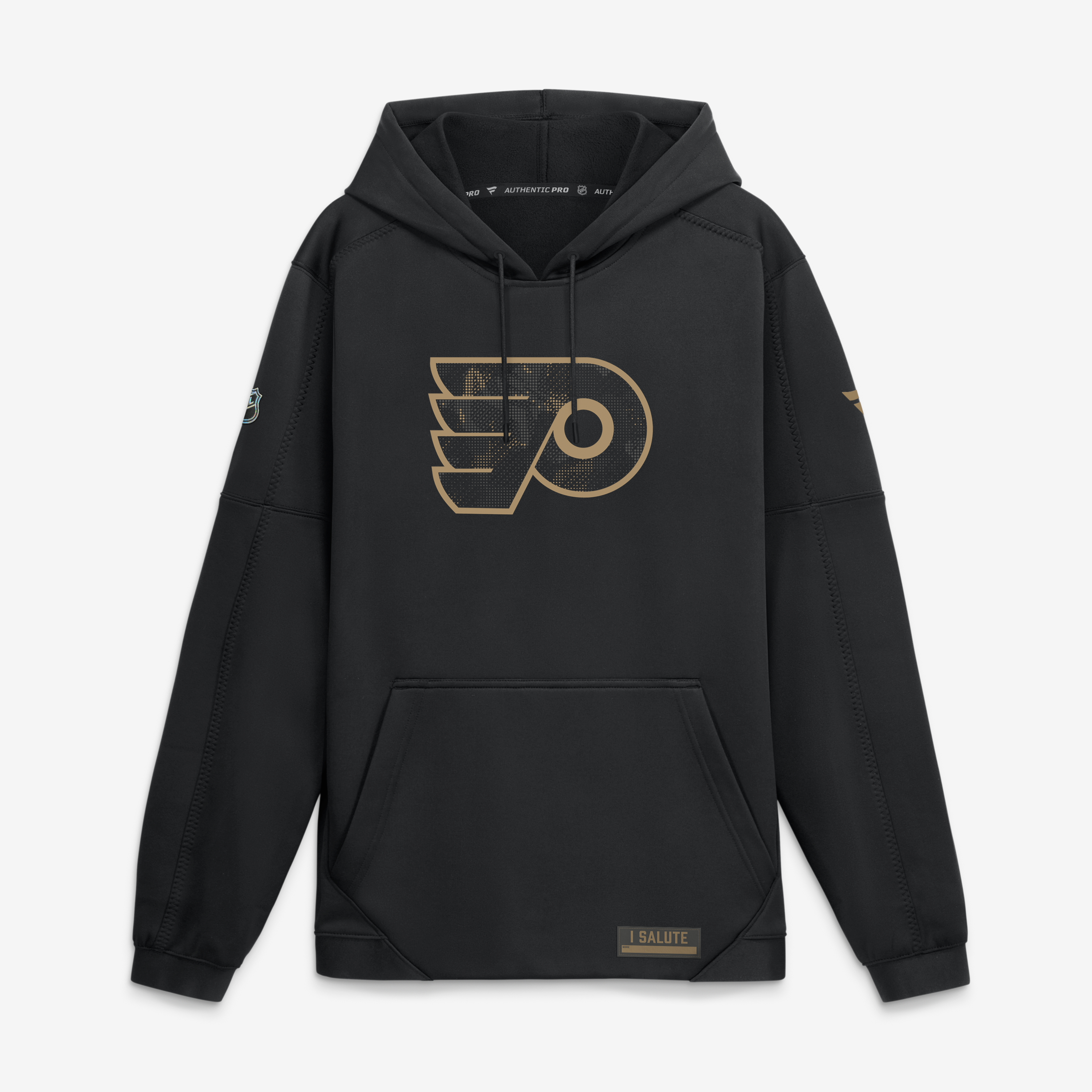 Men's Fanatics  Black Philadelphia Flyers Authentic Pro Military Appreciation Rink Fleece Hoodie