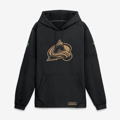Men's Fanatics  Black Colorado Avalanche Authentic Pro Military Appreciation Rink Fleece Hoodie