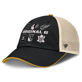 Men's Fanatics Black Original Six Trucker Adjustable Hat