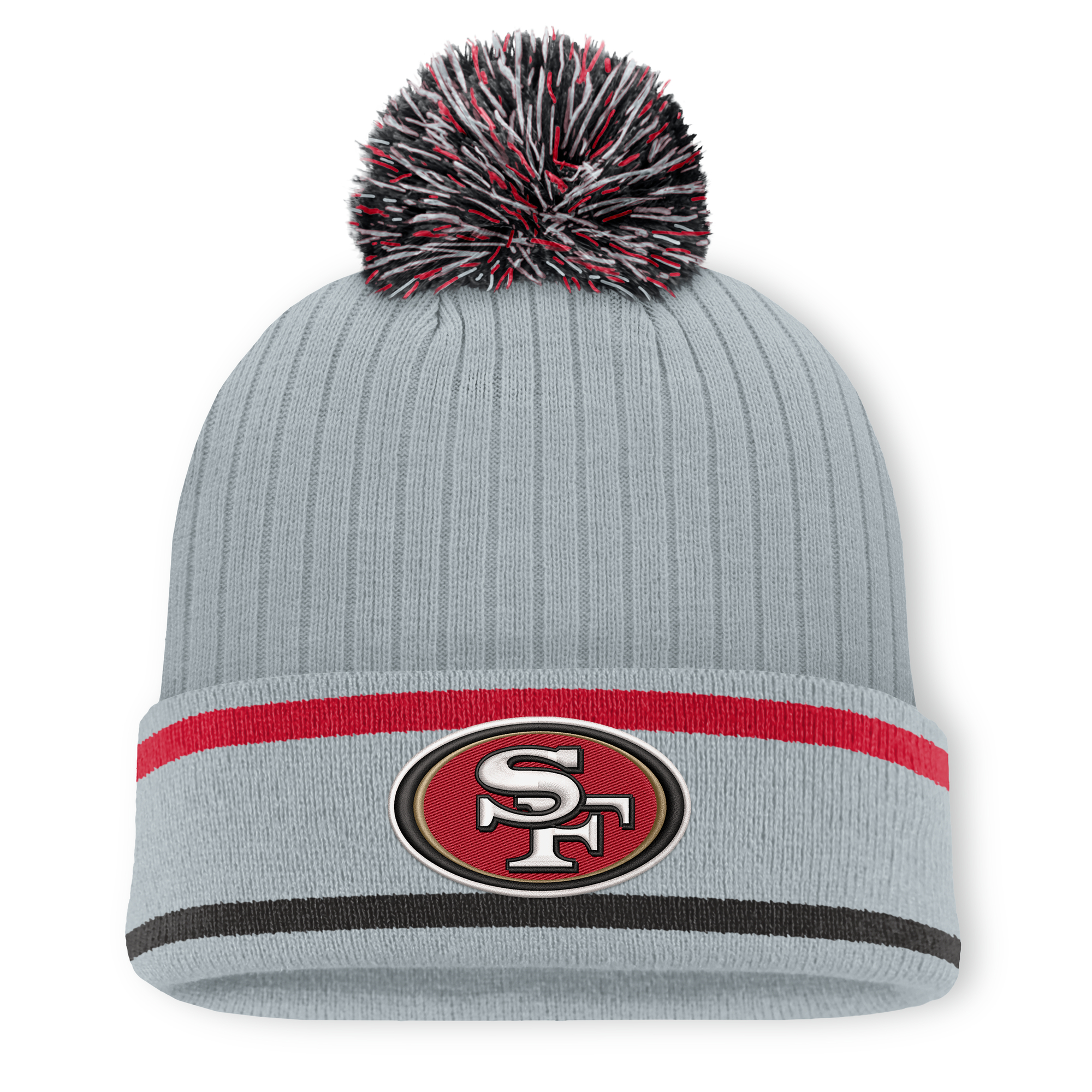 Men's Fanatics Gray San Francisco 49ers Fissure Cuffed Knit Hat with Pom