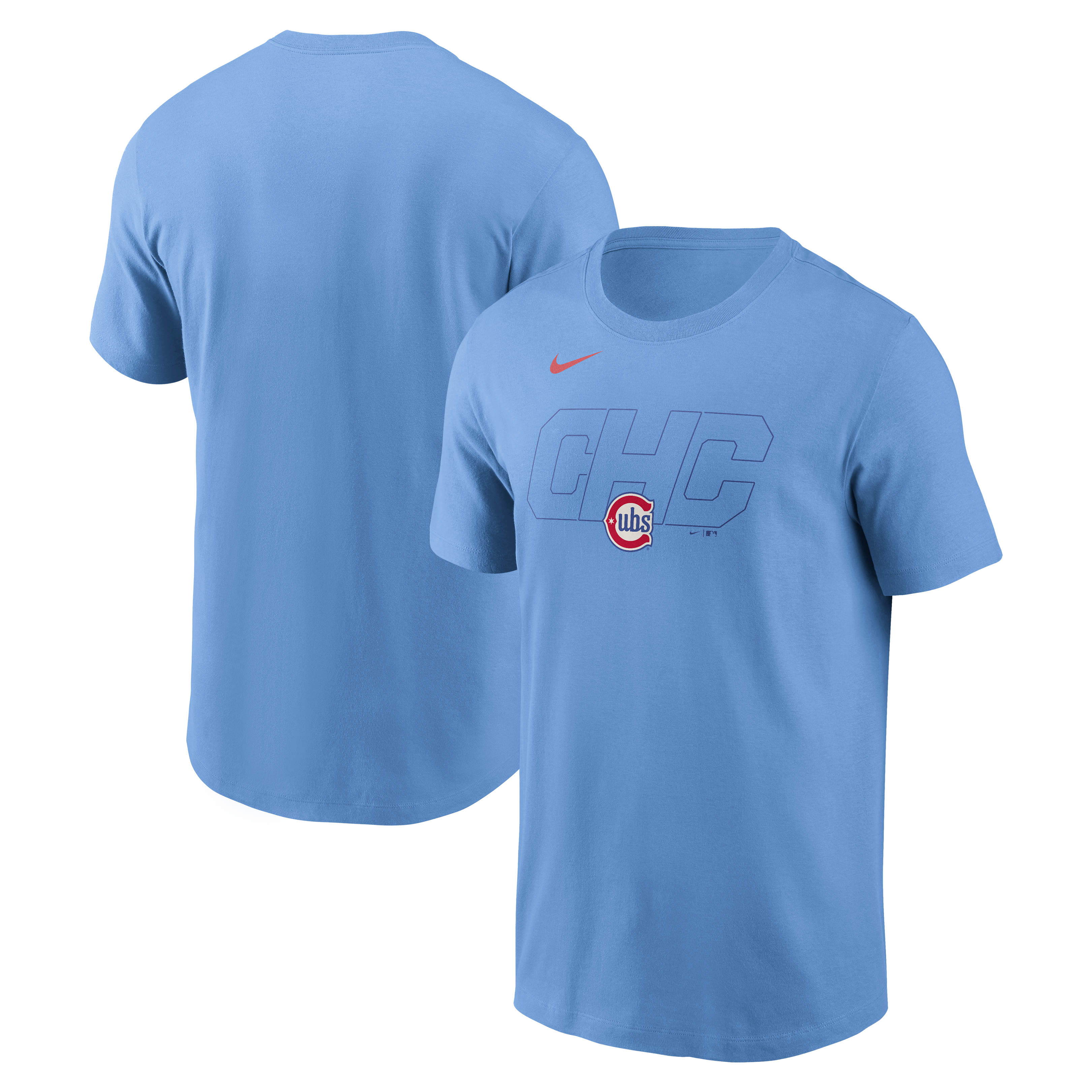 Men's Nike Light Blue Chicago Cubs Alternate Logo T-Shirt