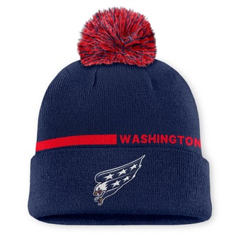 Men's Fanatics Navy Washington Capitals Authentic Pro Alternate Cuffed Knit Hat with Pom