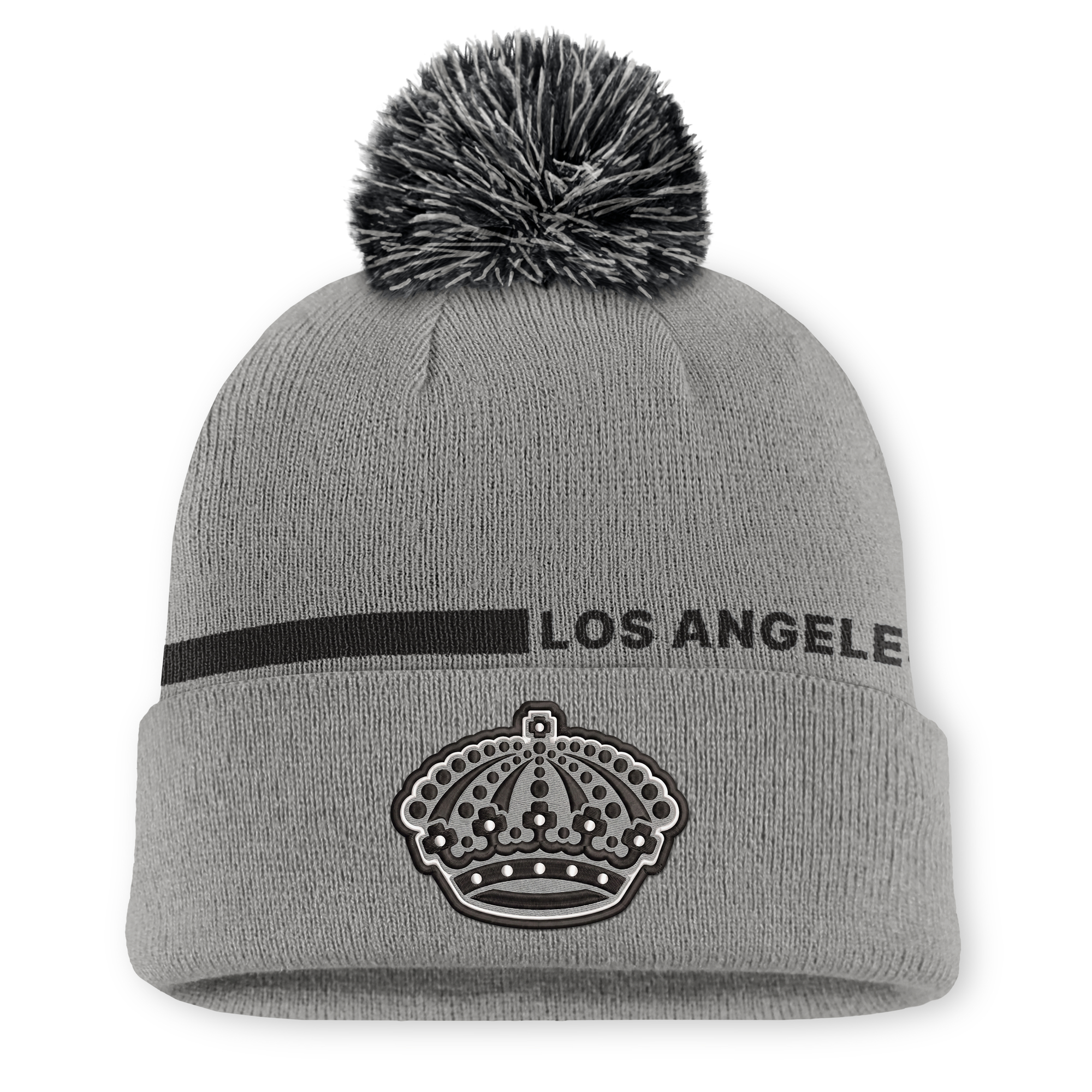 Men's Fanatics Gray Los Angeles Kings Authentic Pro Alternate Cuffed Knit Hat with Pom