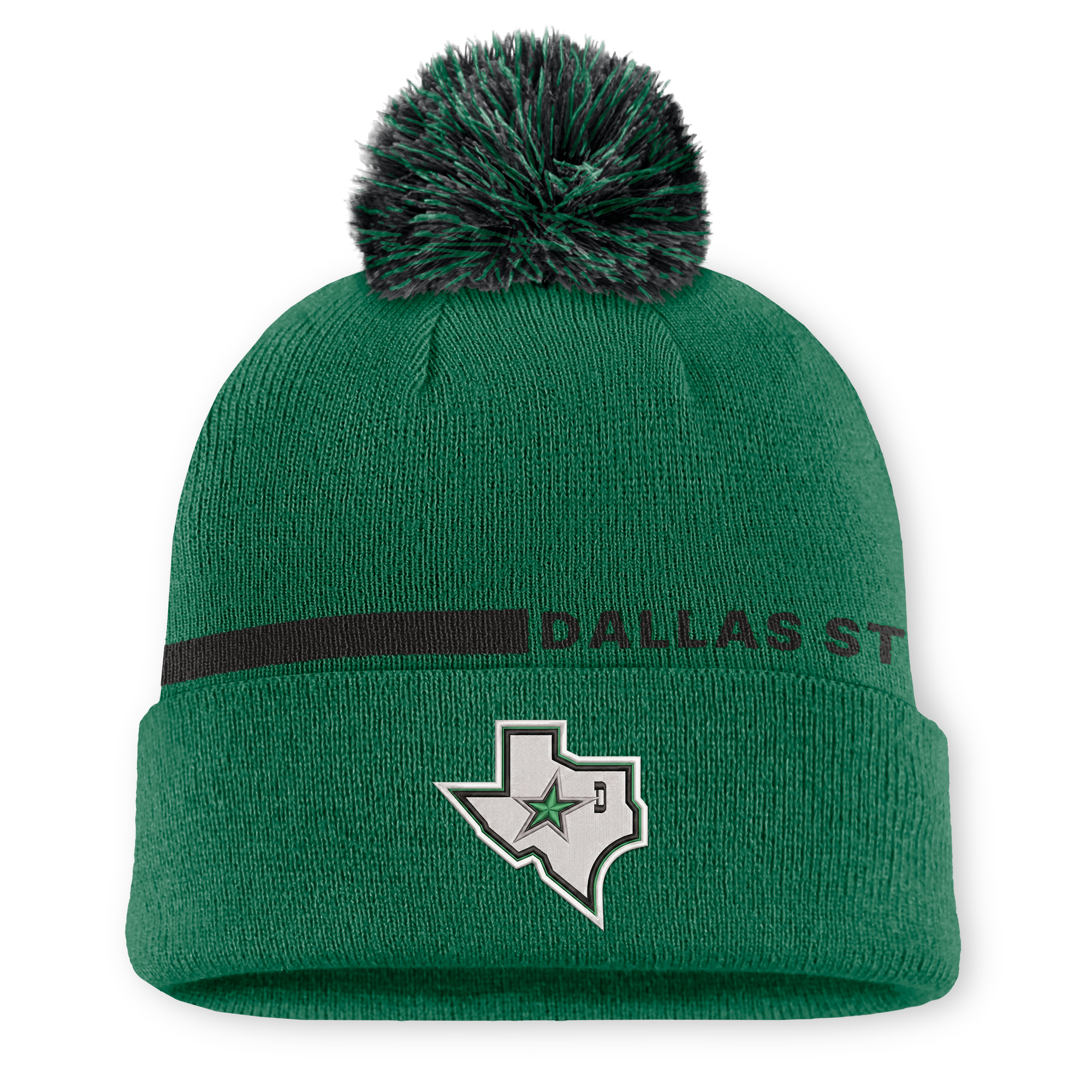 Men's Fanatics Green Dallas Stars Authentic Pro Alternate Cuffed Knit Hat with Pom