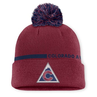 Men's Fanatics Burgundy Colorado Avalanche Authentic Pro Alternate Cuffed Knit Hat with Pom