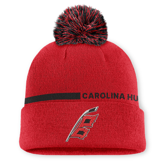 Men's Fanatics Red Carolina Hurricanes Authentic Pro Alternate Cuffed Knit Hat with Pom
