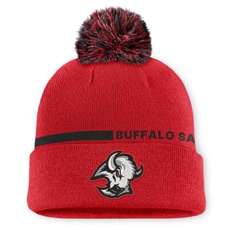 Men's Fanatics Red Buffalo Sabres Authentic Pro Alternate Cuffed Knit Hat with Pom