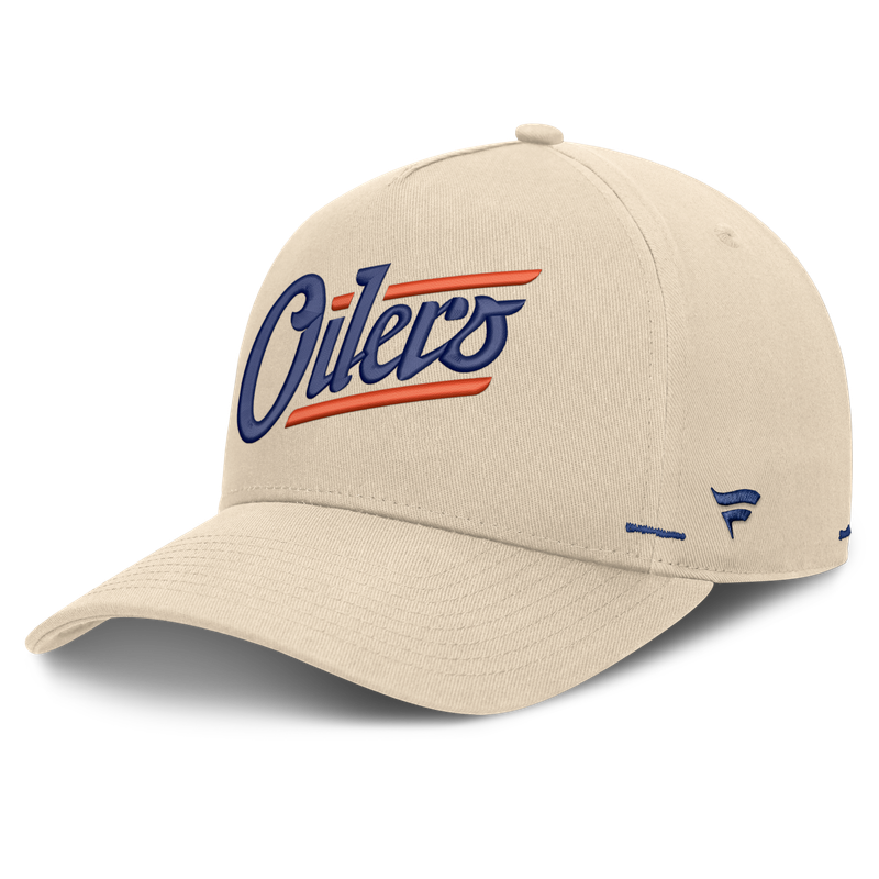 Men's Fanatics Cream Edmonton Oilers Alternate Authentic Pro Rink A-Frame Adjustable Hat