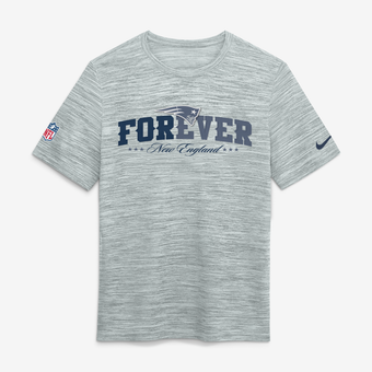 Men's Nike  Silver New England Patriots Rivalries Collection Sideline Velocity T-Shirt