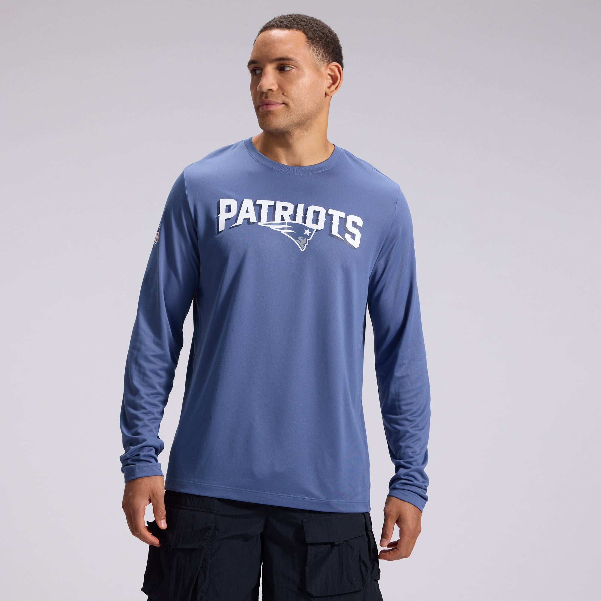 Men's Nike  Blue New England Patriots Rivalries Collection Sideline Legend Long Sleeve T-Shirt