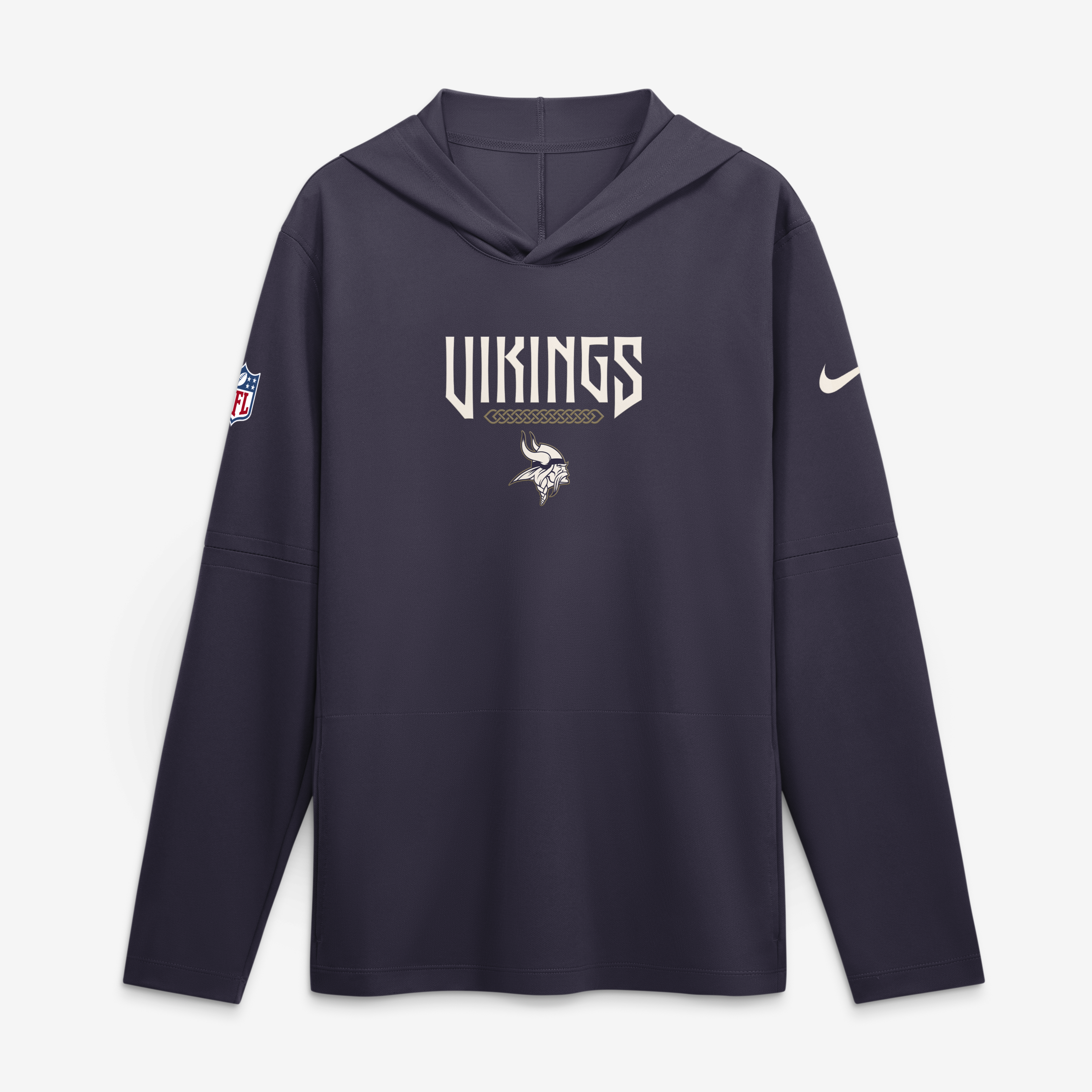 Men's Nike  Purple Minnesota Vikings 2026 Rivalries Collection Sideline Lightweight Hooded Long Sleeve Top