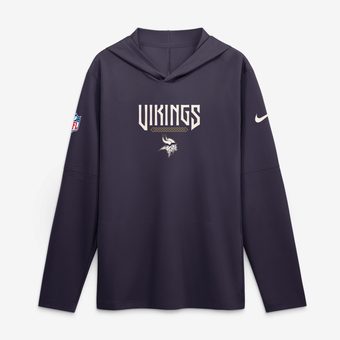 Men's Nike  Purple Minnesota Vikings 2026 Rivalries Collection Sideline Lightweight Hooded Long Sleeve Top