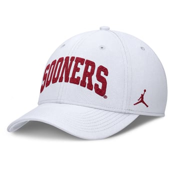 Men's Jordan Brand White Oklahoma Sooners Letter Rise SwooshFlex Dri-FIT Hat
