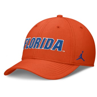 Men's Jordan Brand Orange Florida Gators Letter Rise SwooshFlex Dri-FIT Hat