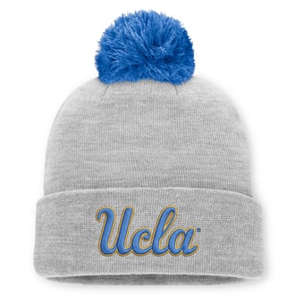 Unisex Jordan Brand Heather Gray UCLA Bruins Primetime Script Cuffed Knit Hat with Pom