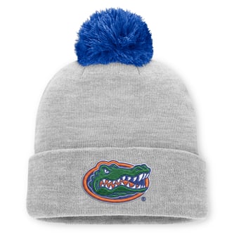 Unisex Jordan Brand Heather Gray Florida Gators Primetime Script Cuffed Knit Hat with Pom