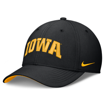 Men's Nike  Black Iowa Hawkeyes Primetime Team Rise Dri-FIT Flex Hat