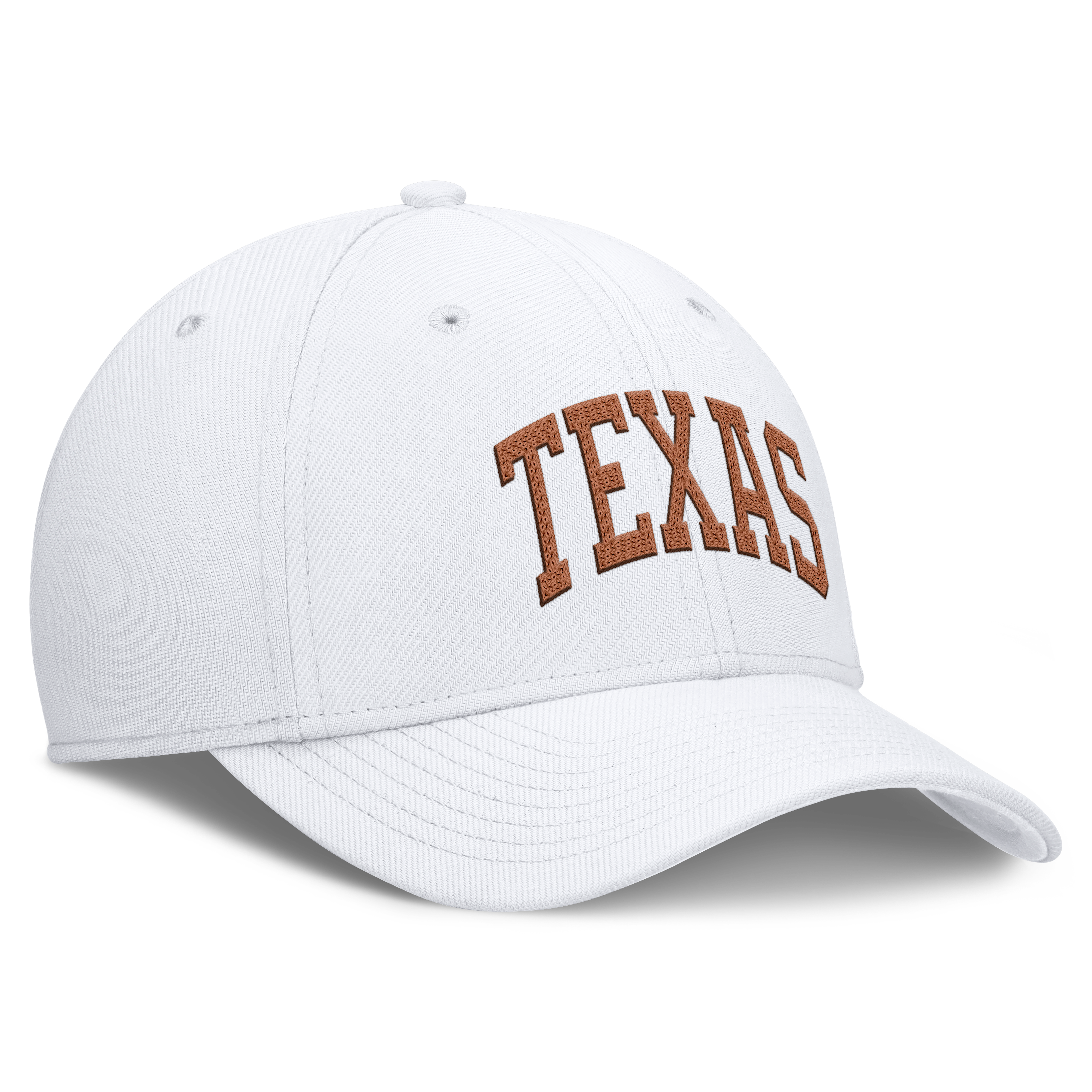 Men's Nike White Texas Longhorns Letter Rise SwooshFlex Dri-FIT Hat