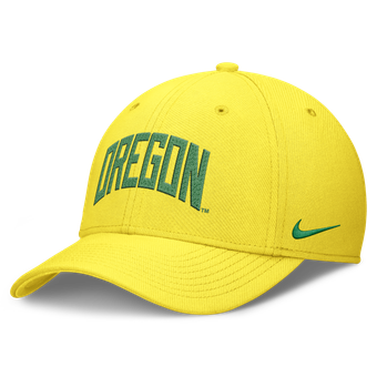 Men's Nike Yellow Oregon Ducks Letter Rise SwooshFlex Dri-FIT Hat