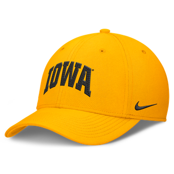 Men's Nike Gold Iowa Hawkeyes Letter Rise SwooshFlex Dri-FIT Hat