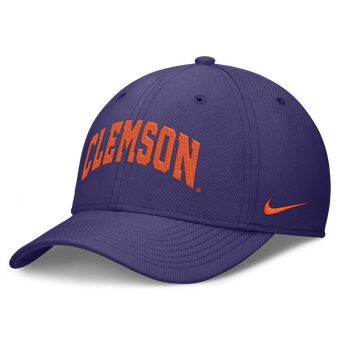 Men's Nike Purple Clemson Tigers Letter Rise SwooshFlex Dri-FIT Hat