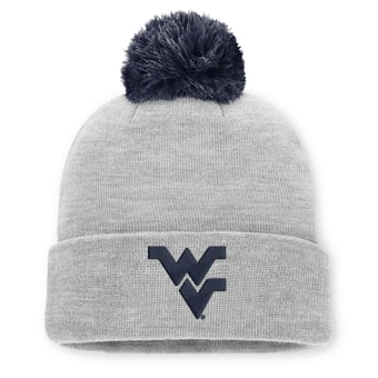 Unisex Nike Heather Gray West Virginia Mountaineers Primetime Script Cuffed Knit Hat with Pom
