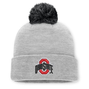 Unisex Nike Heather Gray Ohio State Buckeyes Primetime Script Cuffed Knit Hat with Pom
