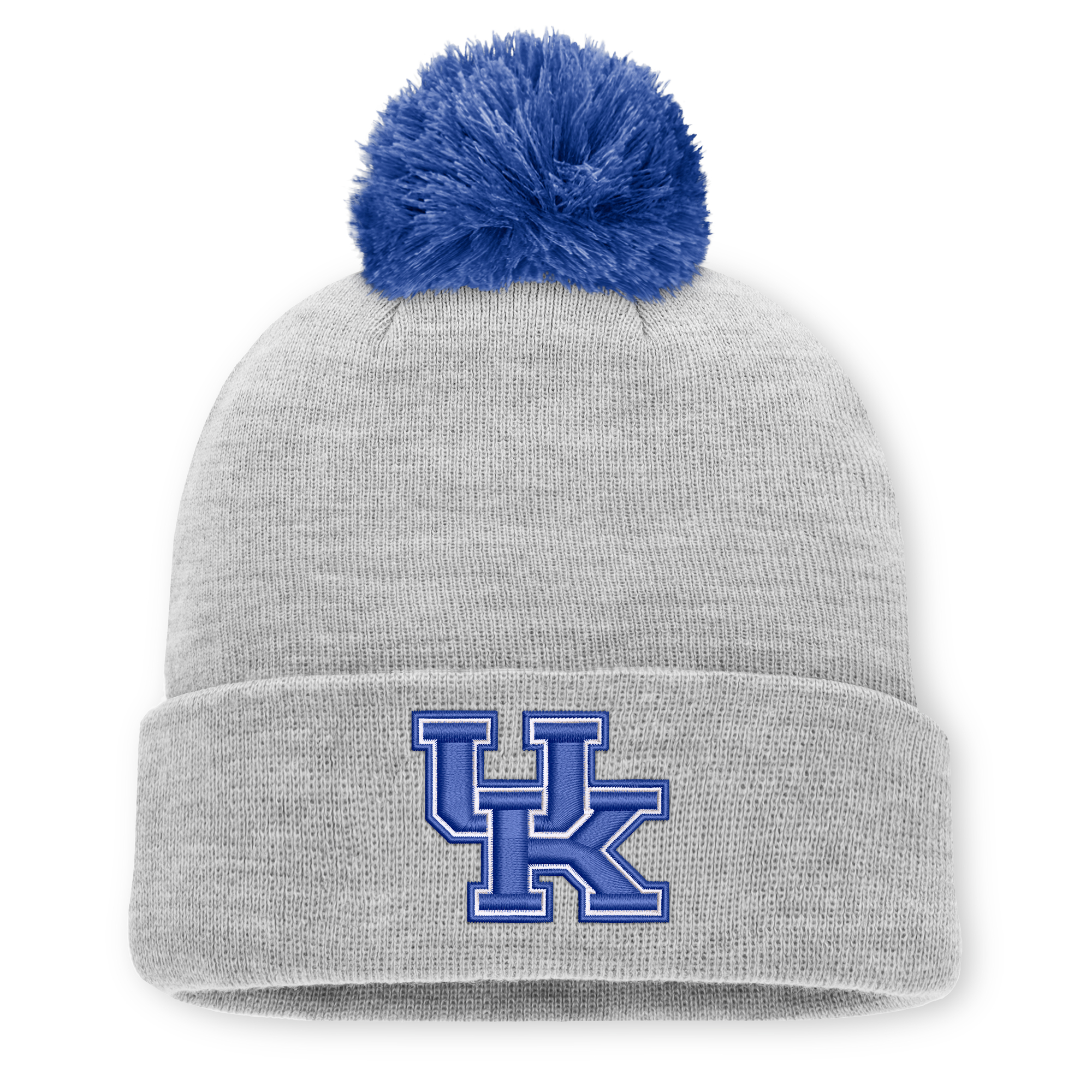 Unisex Nike Heather Gray Kentucky Wildcats Primetime Script Cuffed Knit Hat with Pom