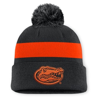 Unisex Jordan Brand Black Florida Gators Primetime Stripe Cuffed Knit Hat with Pom