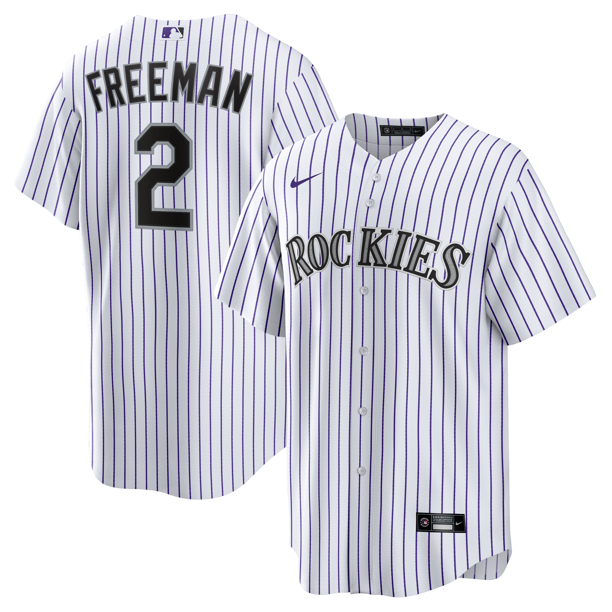 Men's Nike Tyler Freeman White Colorado Rockies Home Replica Jersey