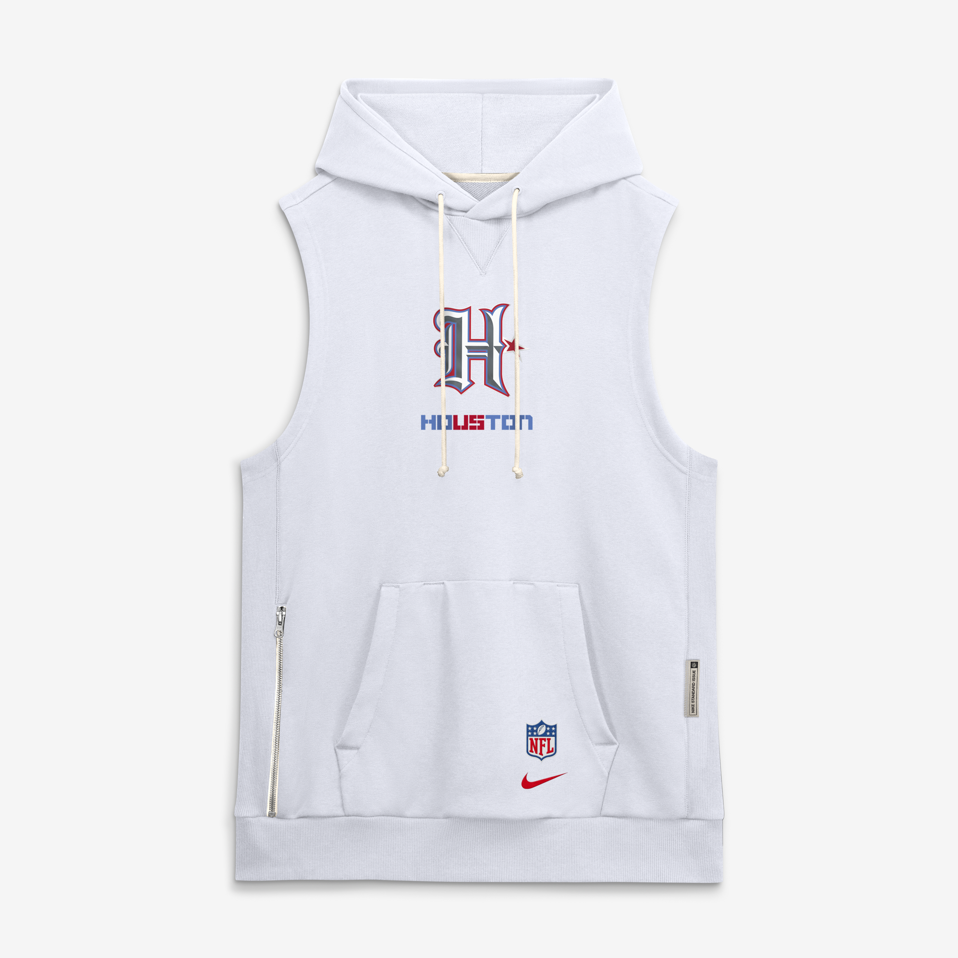 Men's Nike  White Houston Texans 2026 Rivalries Collection Sideline Sleeveless Fleece Hoodie