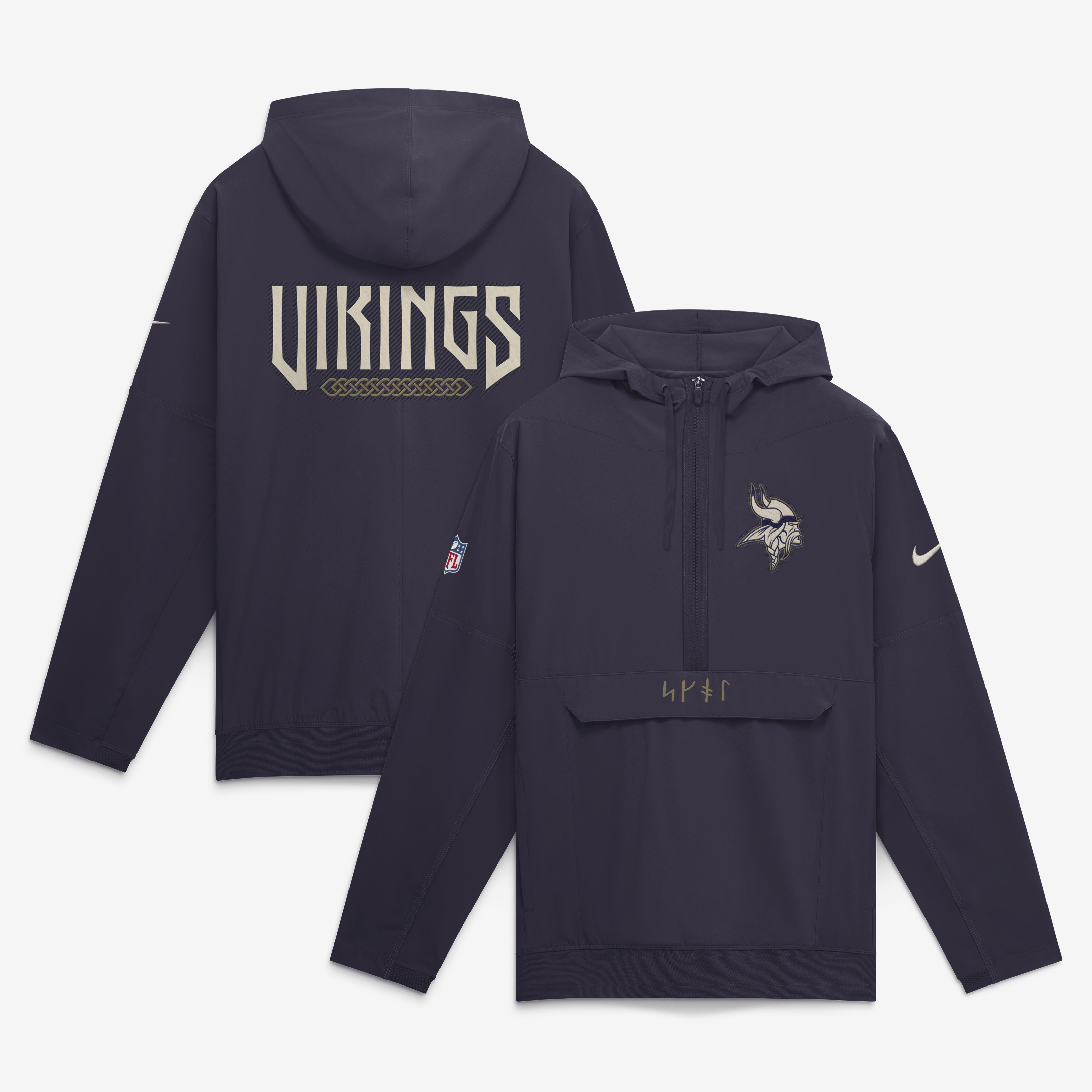 Men's Nike Purple Minnesota Vikings 2026 Rivalries Collection Sideline Anorak Half-Zip Jacket