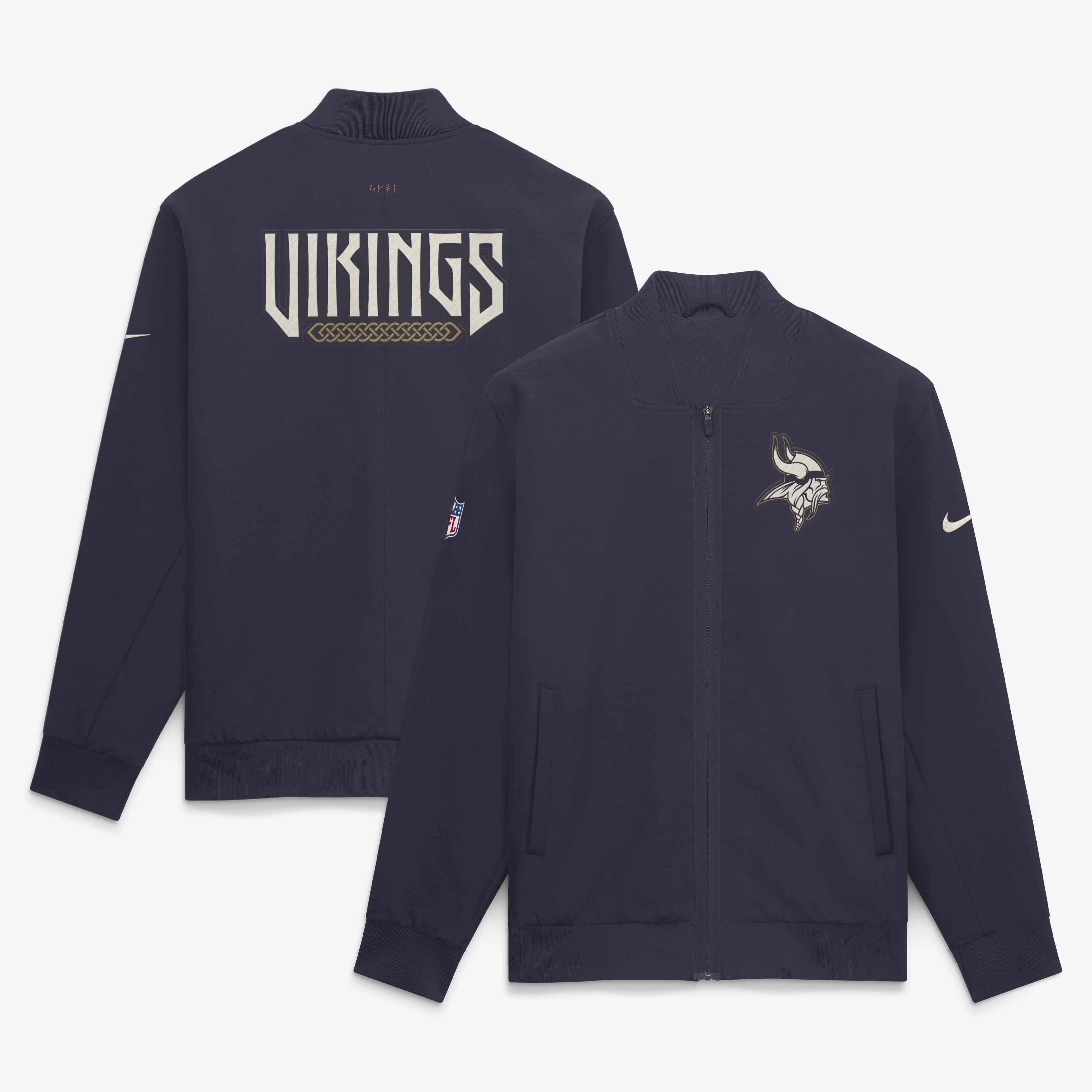 Men's Nike Purple Minnesota Vikings 2026 Rivalries Collection Sideline Bomber Jacket