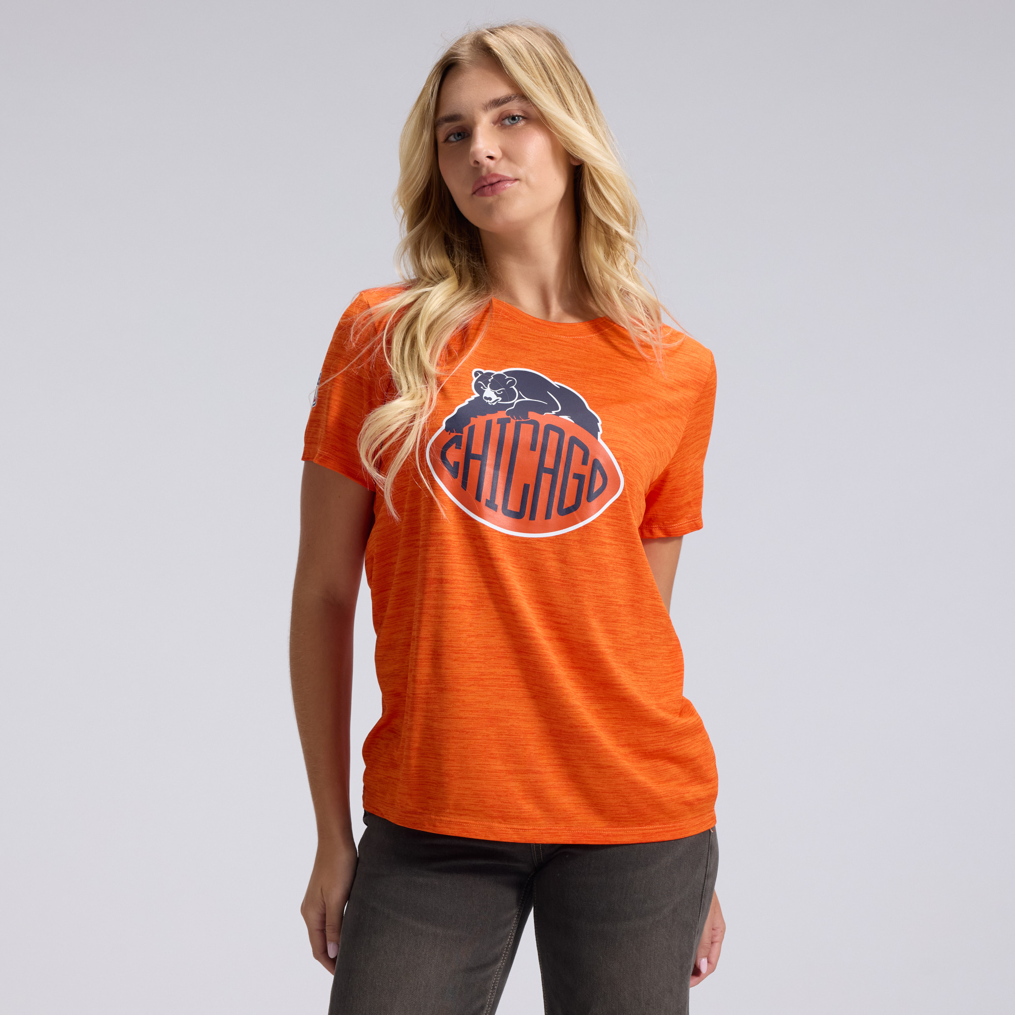 Women's Nike  Orange Chicago Bears 2026 Rivalries Collection Sideline Velocity Dri-FIT T-Shirt
