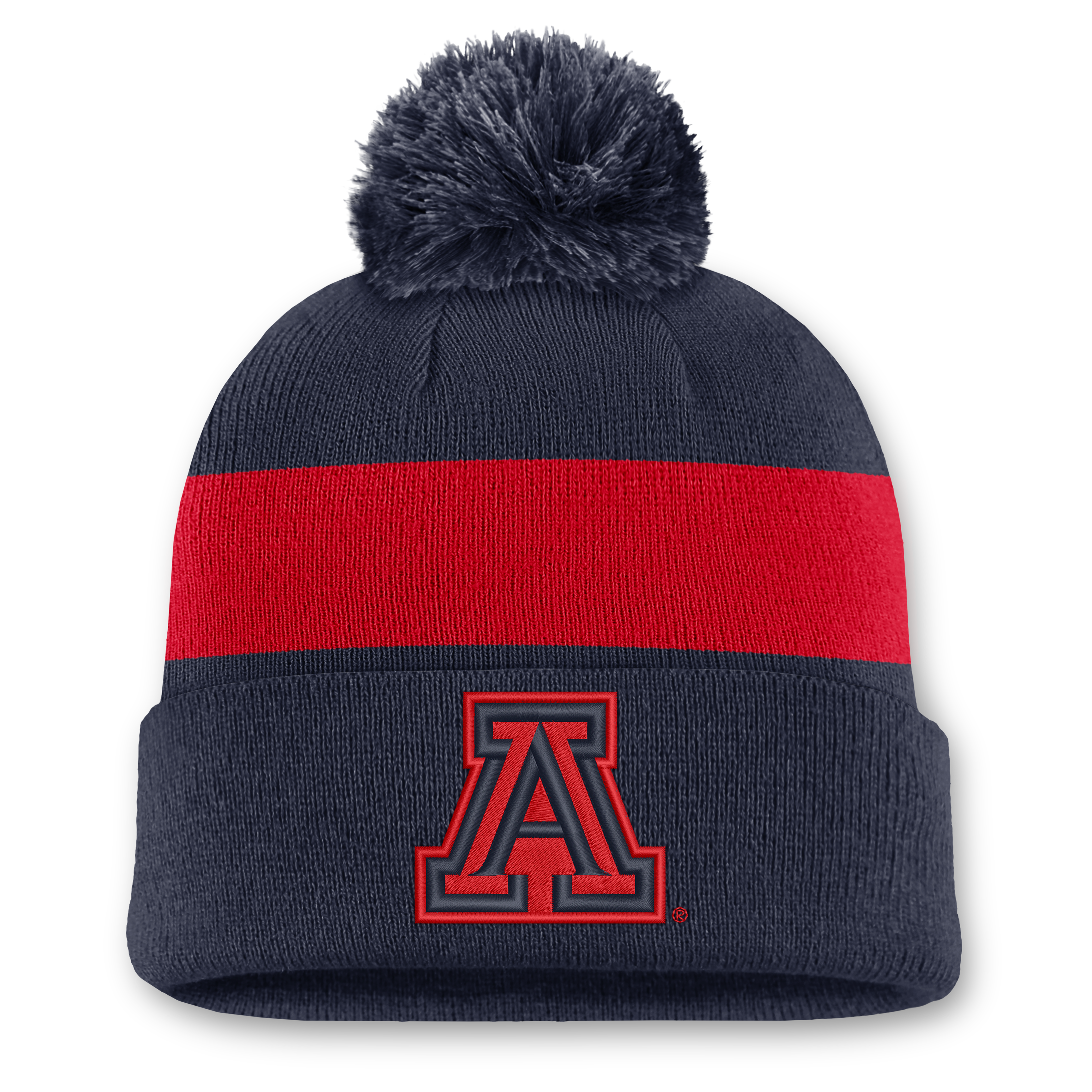Unisex Nike Navy Arizona Wildcats Primetime Stripe Cuffed Knit Hat with Pom