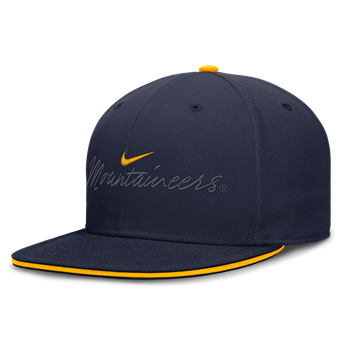 Men's Nike Navy West Virginia Mountaineers Dri-FIT Primetime Script Fitted Hat