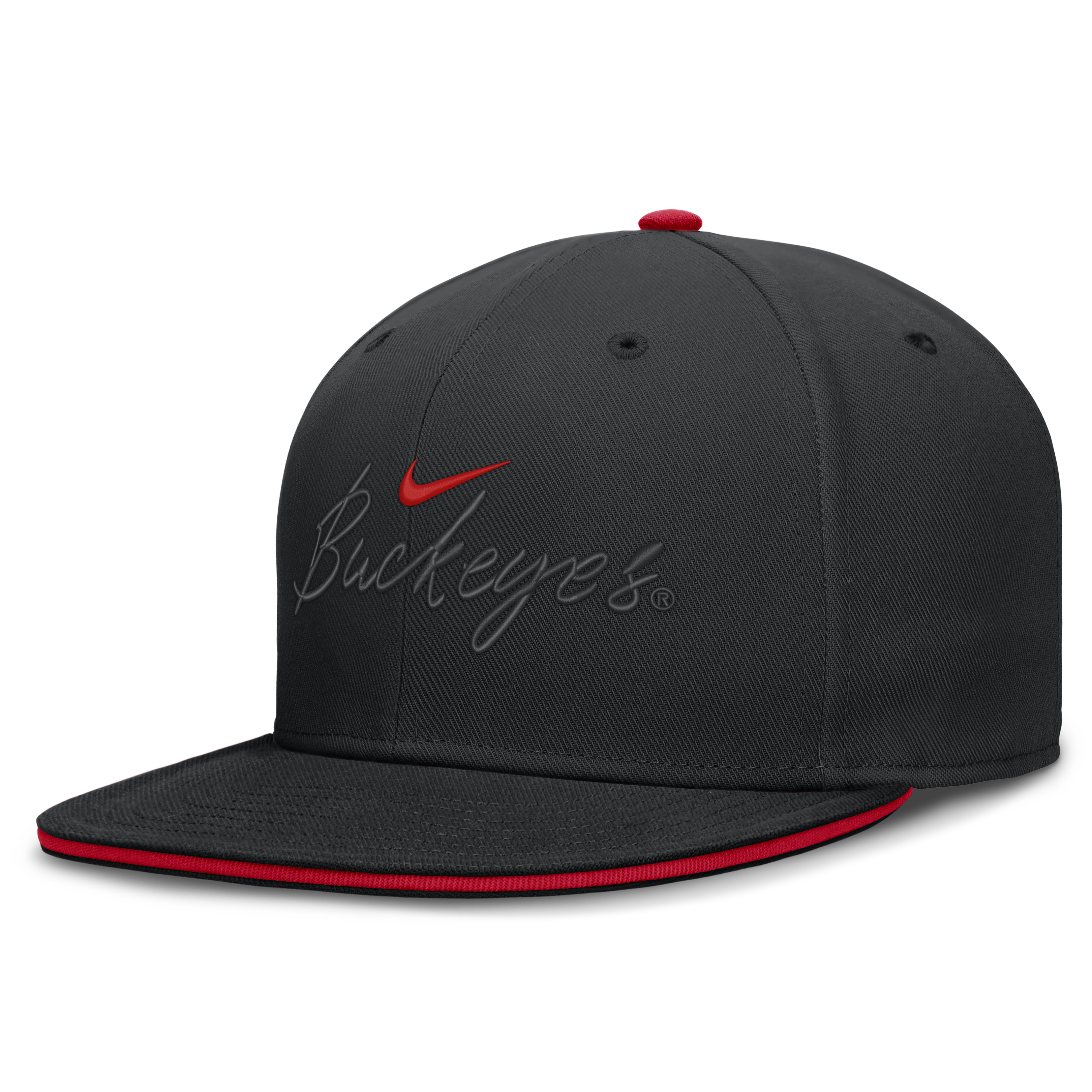 Men's Nike Black Ohio State Buckeyes Dri-FIT Primetime Script Fitted Hat