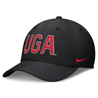 Men's Nike Black Georgia Bulldogs Letter Rise SwooshFlex Dri-FIT Hat