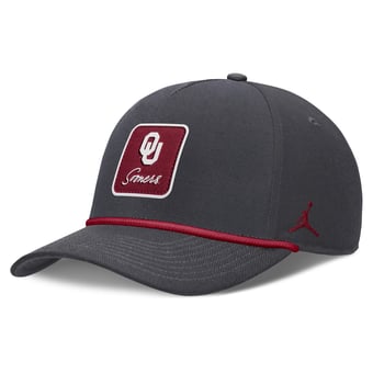 Unisex Nike Anthracite Oklahoma Sooners Script Rope Rise Adjustable Hat