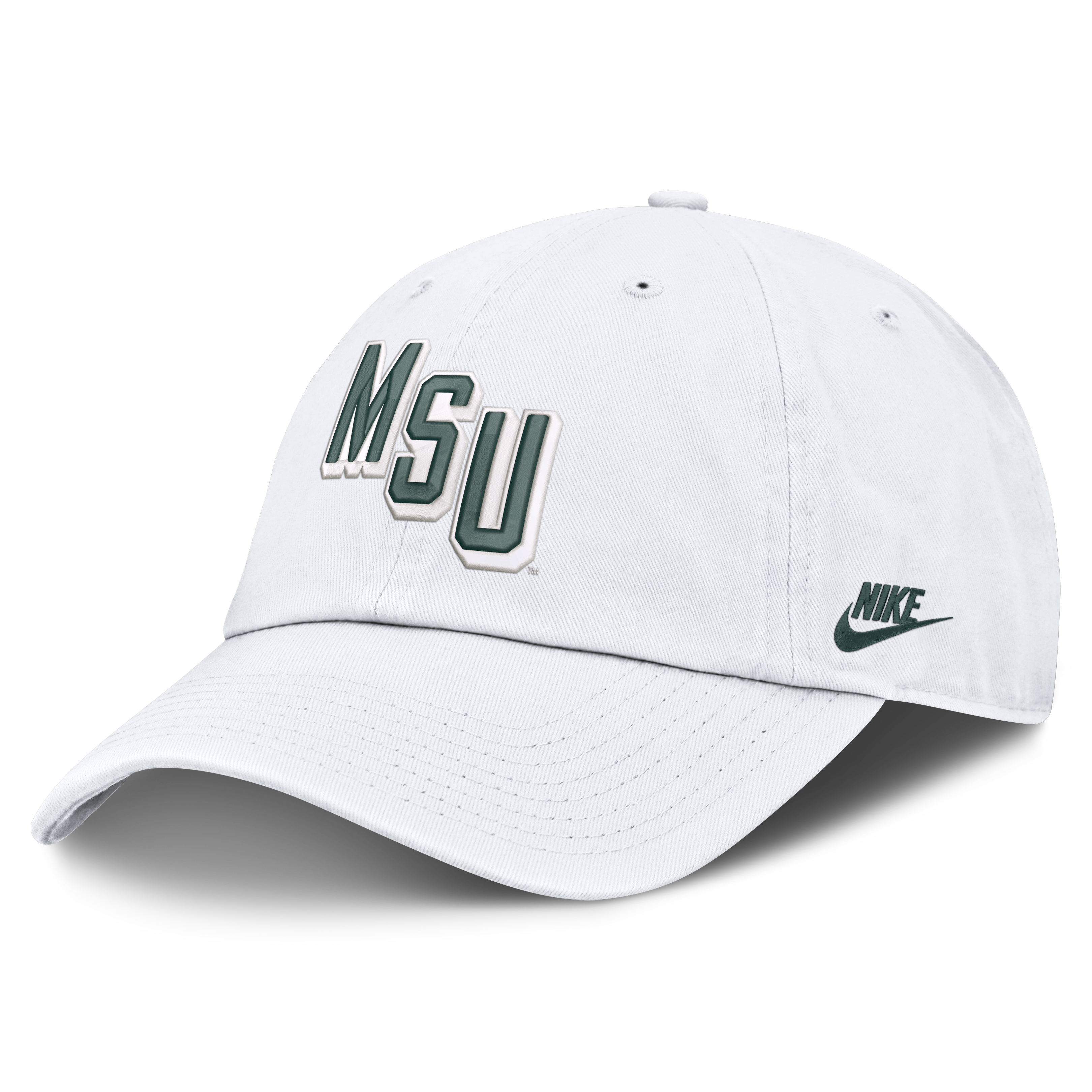 Men's Nike  White Michigan State Spartans Legacy Letter & Mascot Club Adjustable Hat