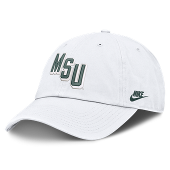 Men's Nike  White Michigan State Spartans Legacy Letter & Mascot Club Adjustable Hat