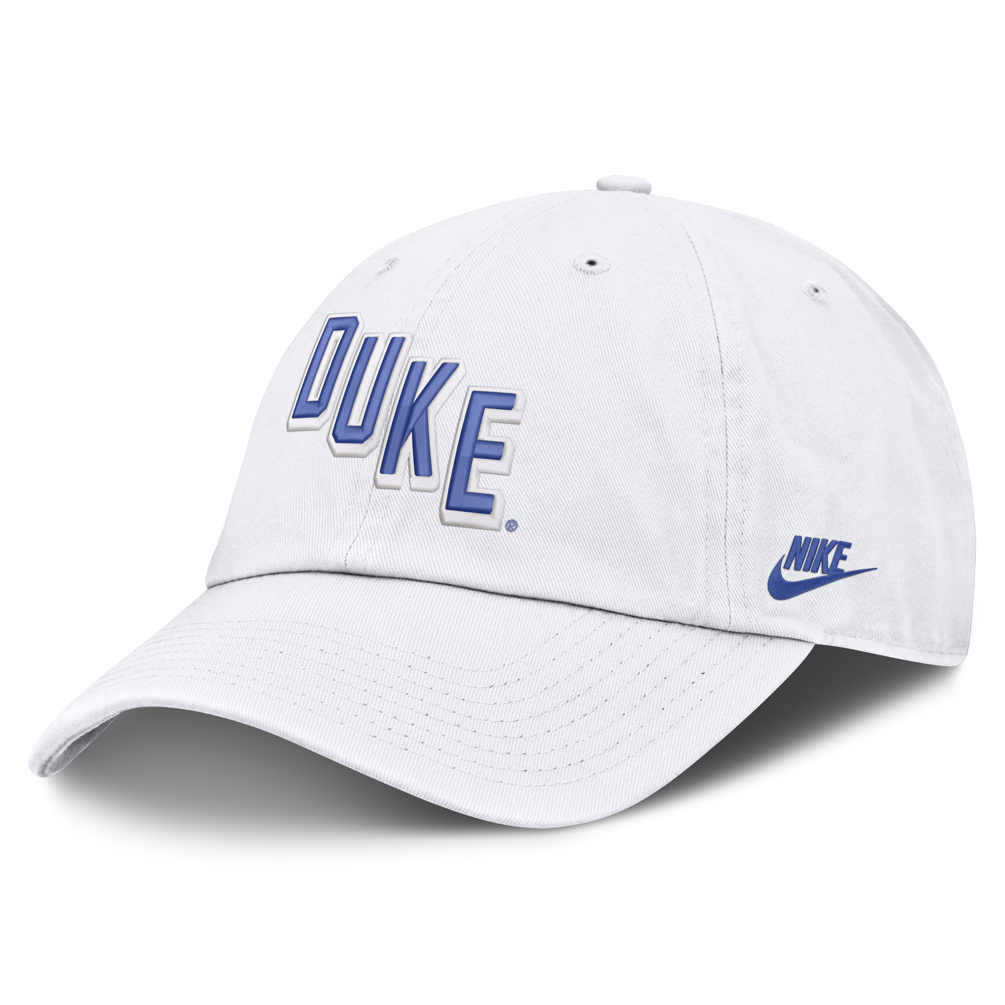 Men's Nike  White Duke Blue Devils Legacy Letter & Mascot Club Adjustable Hat