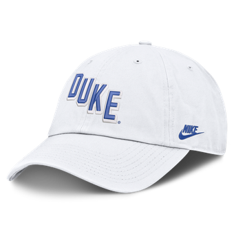 Men's Nike  White Duke Blue Devils Legacy Letter & Mascot Club Adjustable Hat