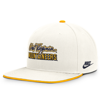 Men's Nike  White West Virginia Mountaineers Legacy Letter & Mascot Pro Snapback Hat