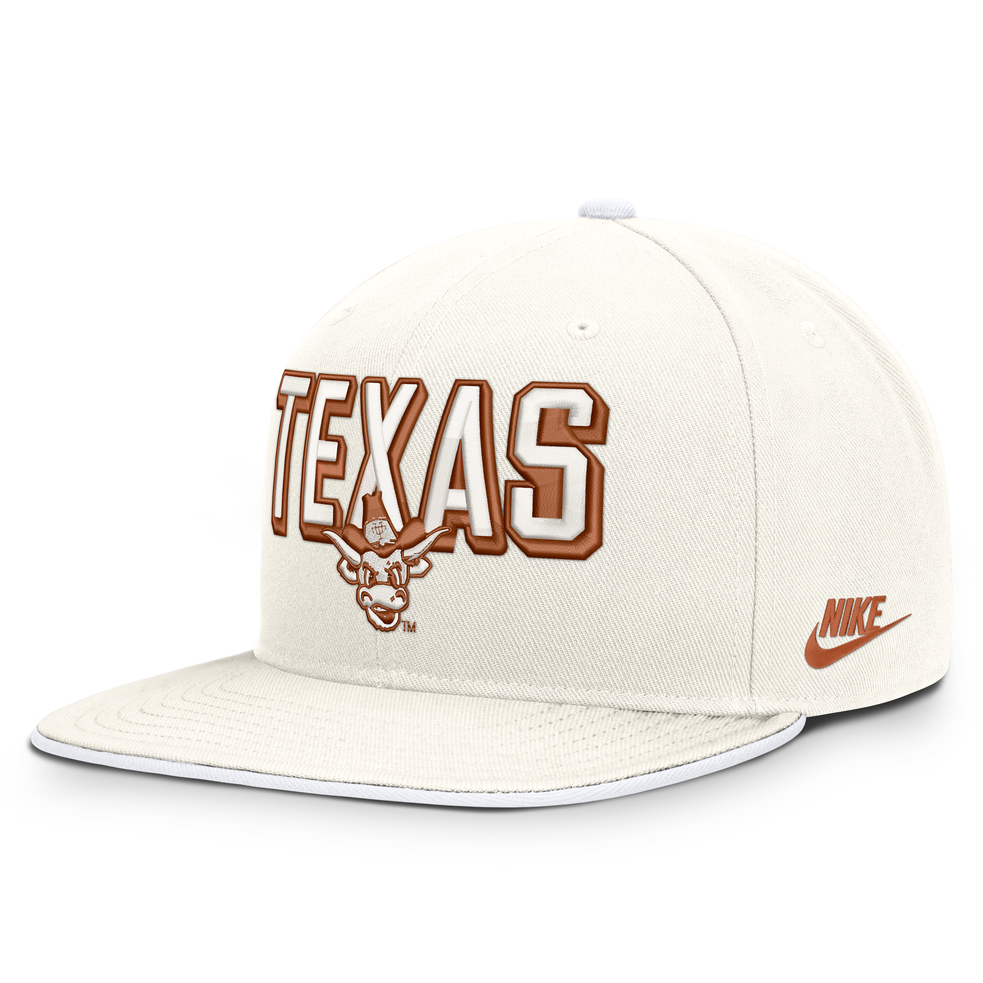Men's Nike White Texas Longhorns Legacy Letter & Mascot Pro Snapback Hat
