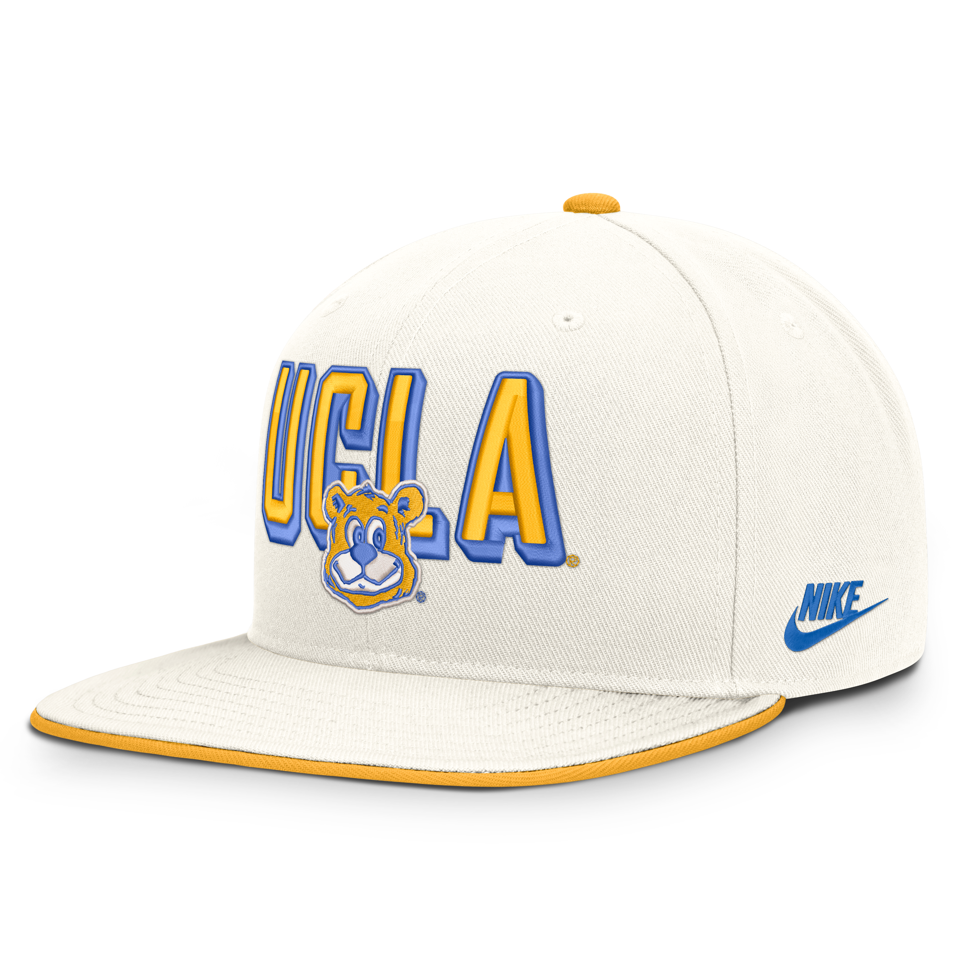 Men's Nike White UCLA Bruins Legacy Letter & Mascot Pro Snapback Hat