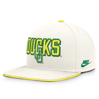 Men's Nike  White Oregon Ducks Legacy Letter & Mascot Pro Snapback Hat