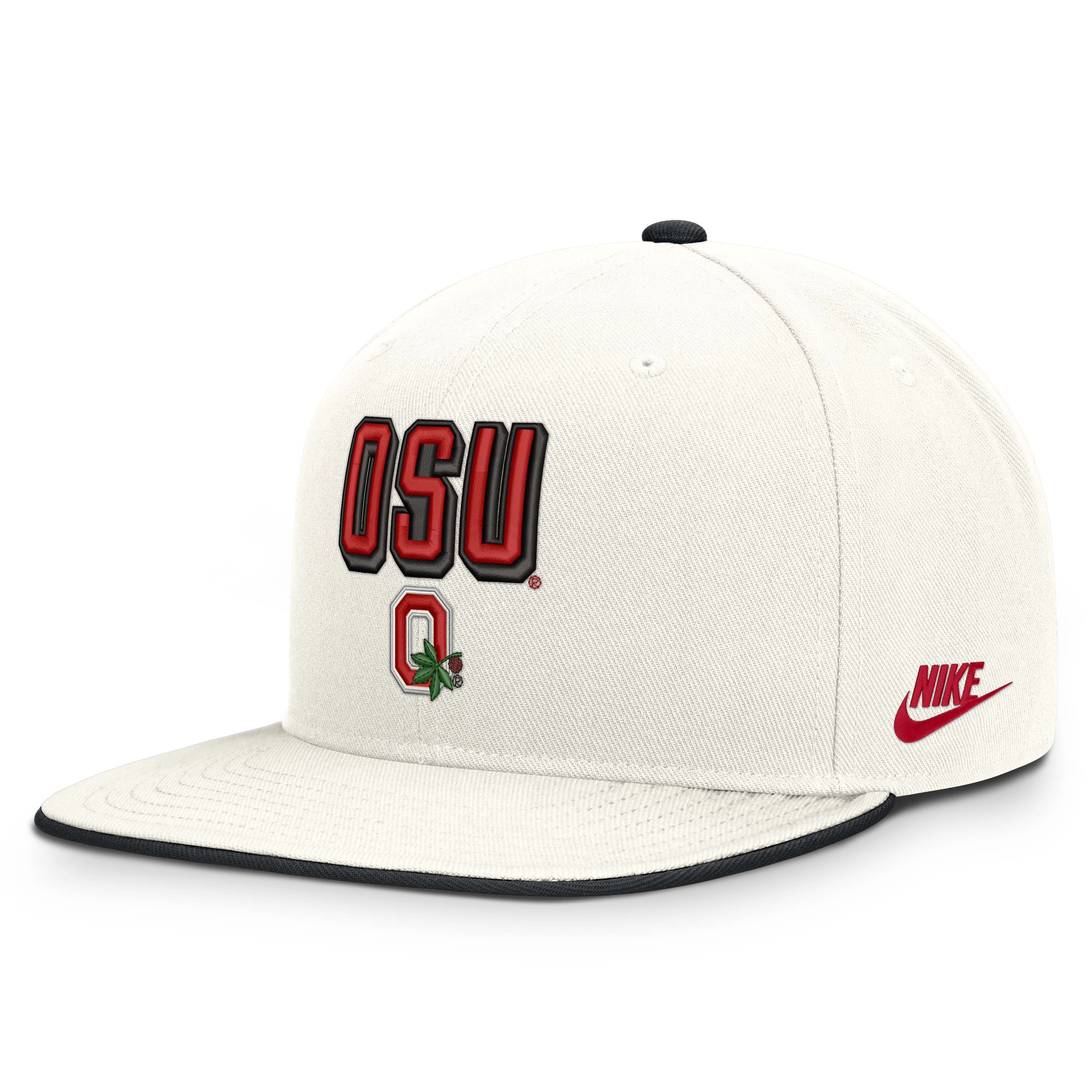 Men's Nike  White Ohio State Buckeyes Legacy Letter & Mascot Pro Snapback Hat
